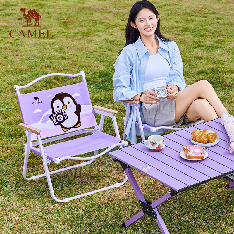骆驼企鹅户外露营便携折叠椅轻量休闲野营沙滩椅克米特椅钓鱼椅子