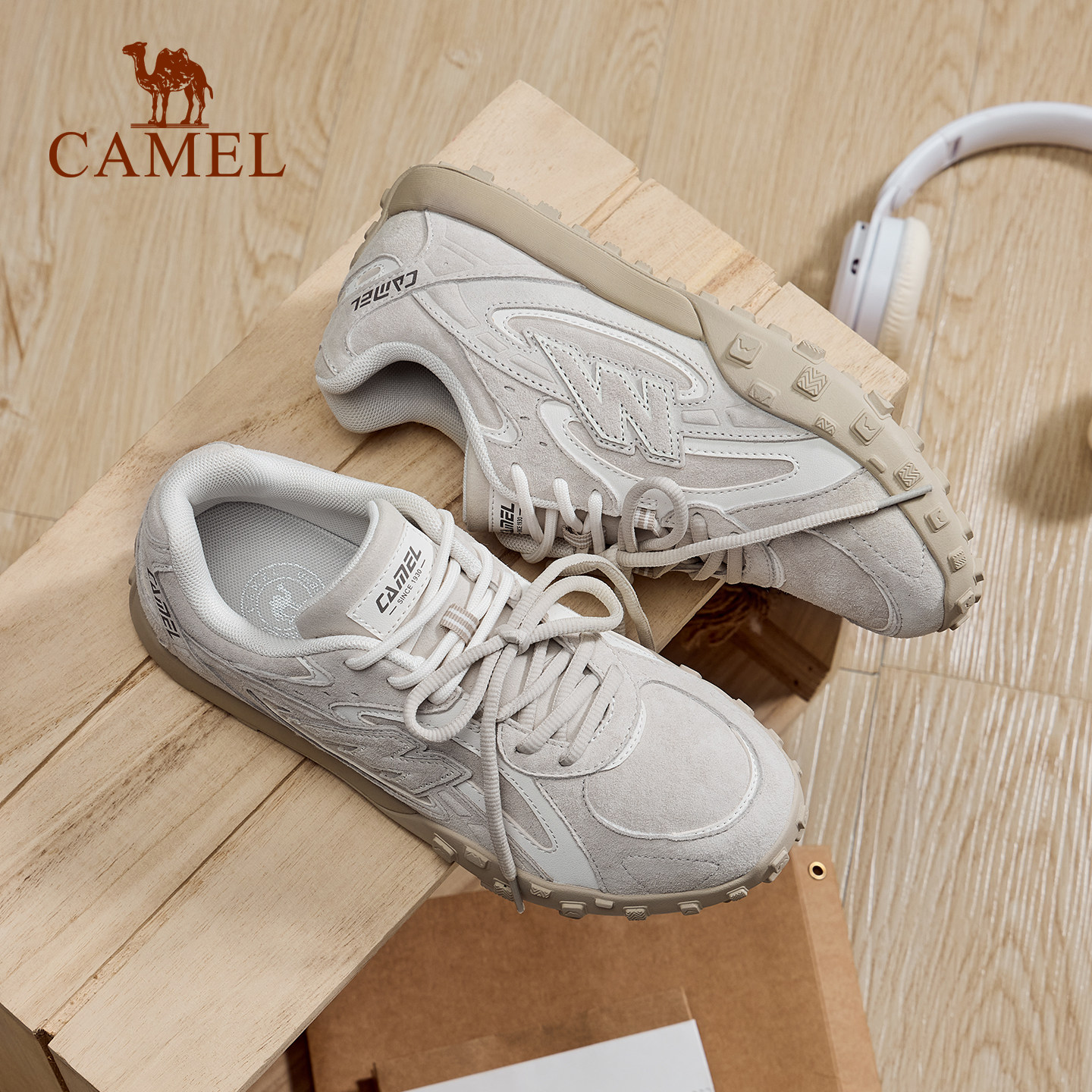 骆驼山川德训鞋女2026春季新款板鞋户外复古防滑休闲登山运动鞋男