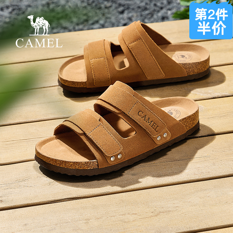 骆驼夏季勃肯鞋一字拖鞋防滑耐磨复古透气舒适休闲拖鞋凉鞋户外