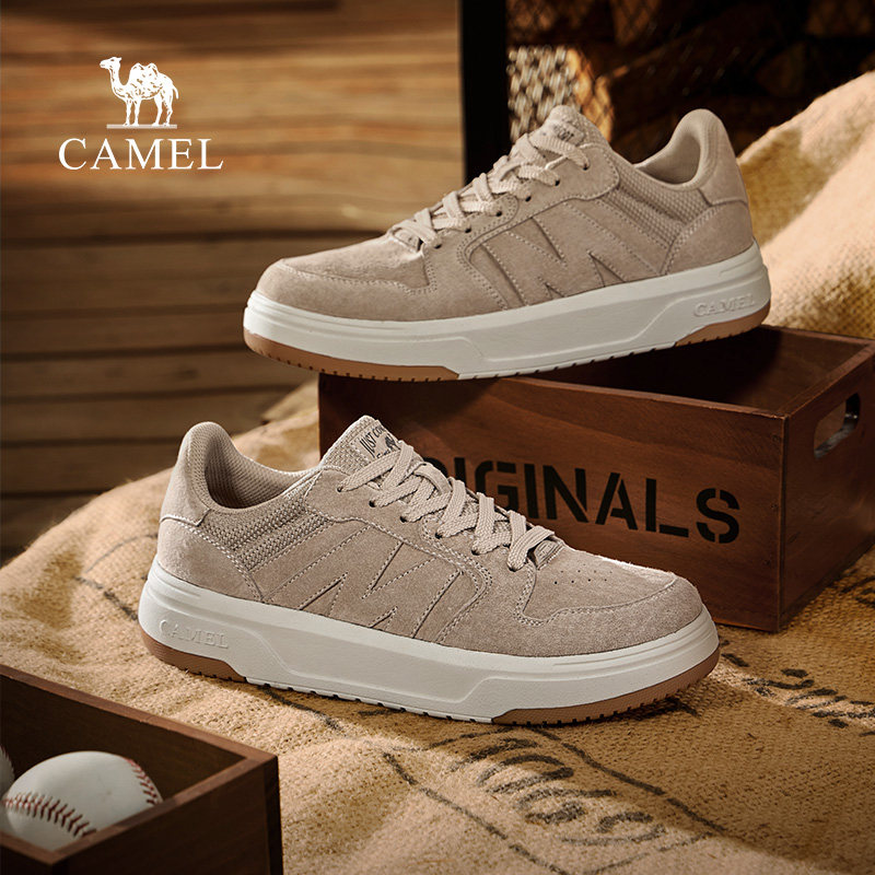 骆驼板鞋男款2026春季百搭厚底男士休闲鞋低帮潮流运动复古板鞋男