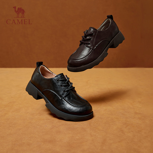 系带 套脚 骆驼英伦学院风女鞋 2025秋冬轻软厚底乐福鞋