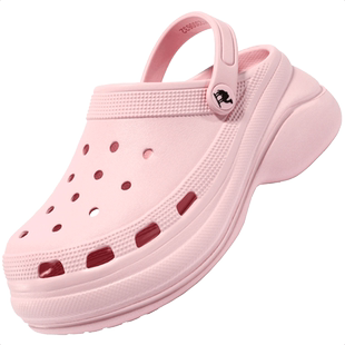 骆驼女鞋春夏软凉拖鞋外穿厚底增高洞洞鞋防滑包头拖沙滩鞋