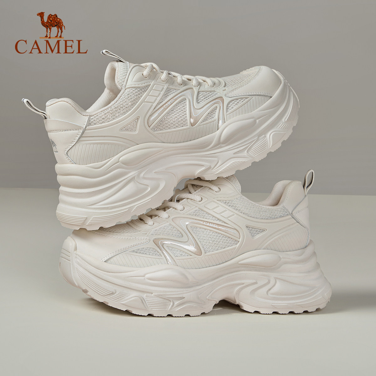 骆驼女鞋2026新款春季厚底老爹鞋女款增高鞋复古百搭休闲运动鞋,女鞋,老爹鞋,淘宝优惠券,粉丝福利购,淘宝优惠卷