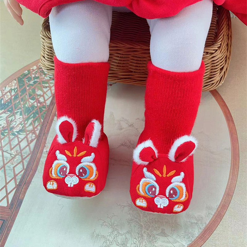 恬薇雅婴儿鞋冬季加绒加厚兔子款