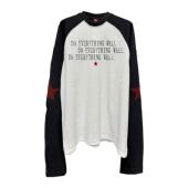 24AW 基础款 原创 螺纹黑白拼接插肩袖 高级感男女 红星标语 DETW