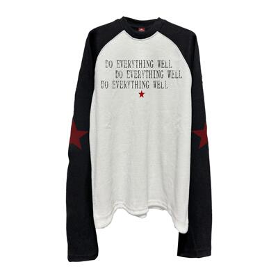 DETW*红星标语--螺纹拼接插肩袖