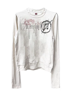 DETW26SS* “失去的音乐梦”棉麻面料骨杏白色双层假两件正肩长袖