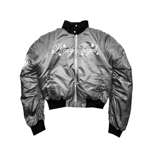 立领铆钉刺绣羽绒棉服小众外套 金属烫银褶皱Bomber短款 DETW 25AW