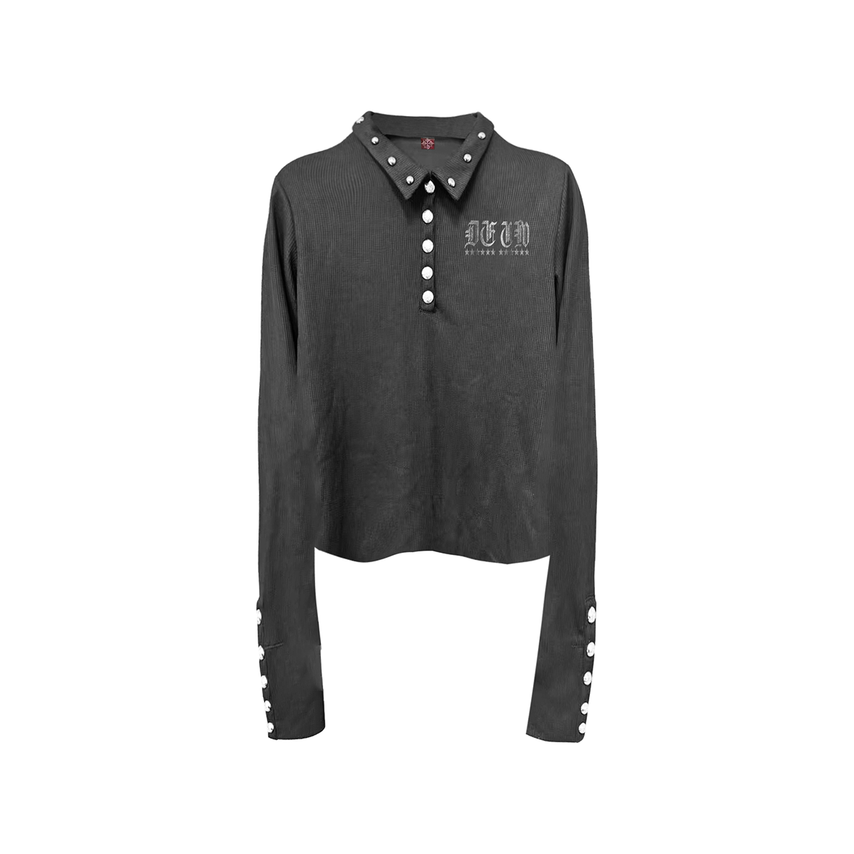 DETW原创小众铆钉字母印花POLO衫