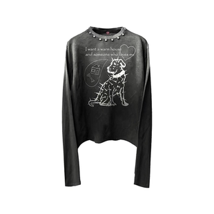 主人标语日晒铆钉长袖 DETW 房子和爱我 我想要一个温暖 25AW