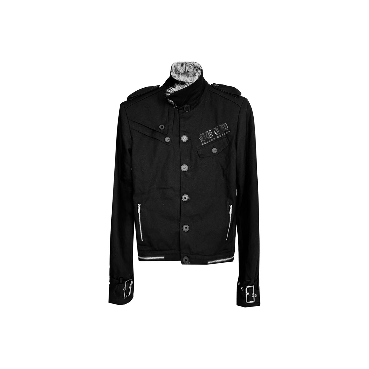 DETW宫廷排扣毛领座山雕外套