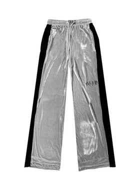 DETW 25AW*银丝绒2000s运动复古街头高级设计松弛感直筒卫裤男女
