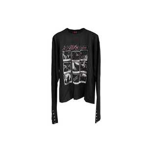 长袖 人像九宫格标语印花高支数暗黑朋克毛衣针织衫 男女 25AW DETW