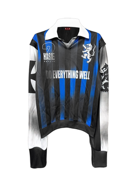 DETW 25AW*原创小众设计感喷脏拼接撞色网眼球服长袖打底衫男女