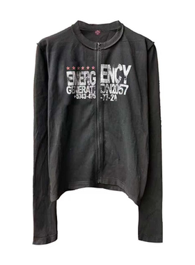 DETW26SS* “红星”08标语【拉链反缝】棉麻面料230g特黑正肩长袖