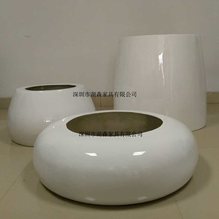 简约现代玻璃钢落地大花盆欧式户外绿植花瓶商场防水树脂花器摆件