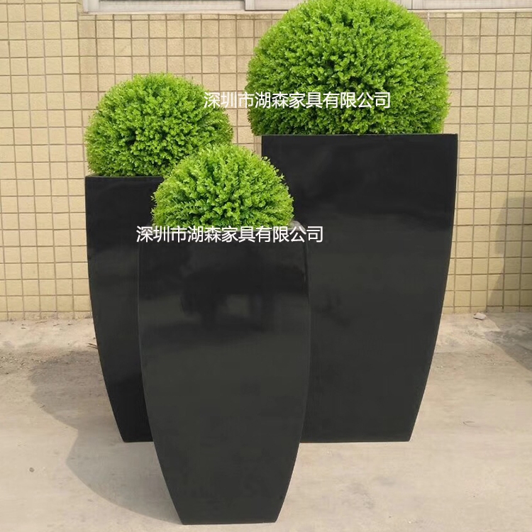 欧式风玻璃钢商场黑色摆件防水