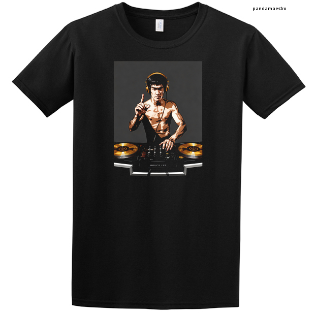 功夫 DJ 李小龙个性潮 T  Kung Fu DJ Bruce Lee Stylish T-Shirt