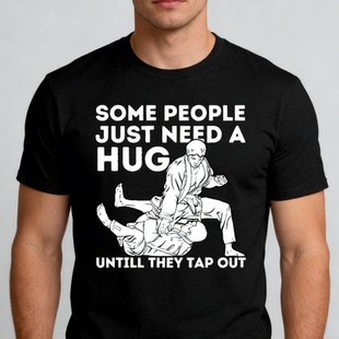Hardcore Hug Black Jiu Humor Graphic Shirt Jitsu