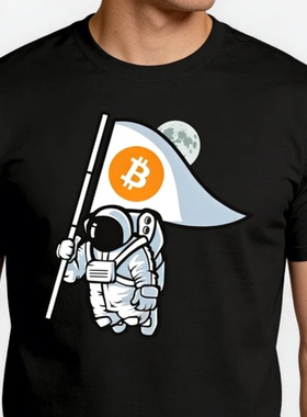 比特币 BTC Crypto Bitcoin to the Moon 短袖 T 恤