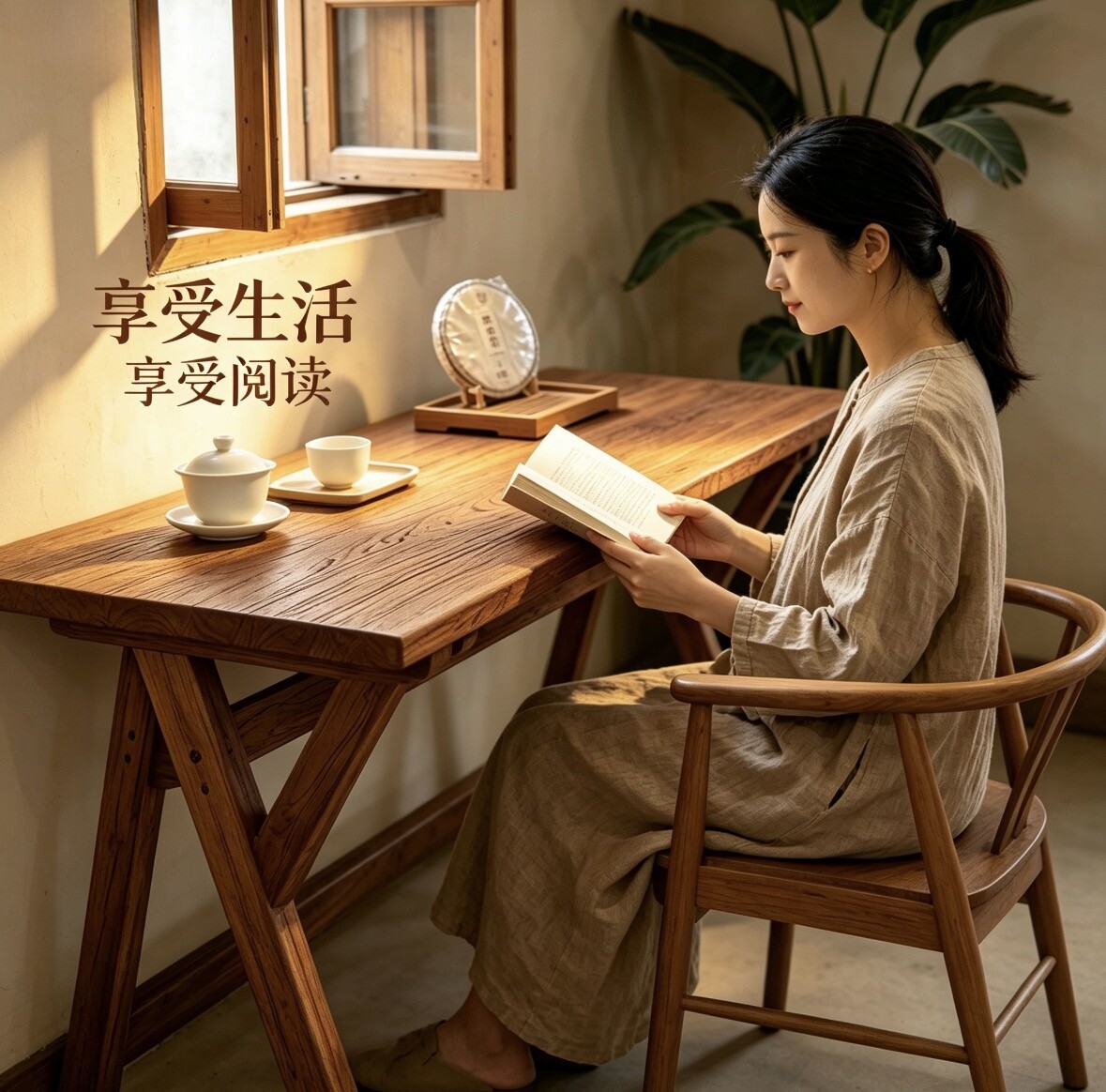 老榆木书桌家用办公桌写字台电脑桌工作台实木写字台民宿咖啡店桌
