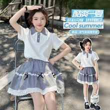 女大童独特漂亮裙子女童夏装JK套装夏装2025新款夏天学院风连衣裙