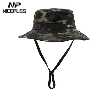 高端帽子男高级感渔夫帽户外迷彩军迷登山垂钓盆帽防晒太阳遮阳帽