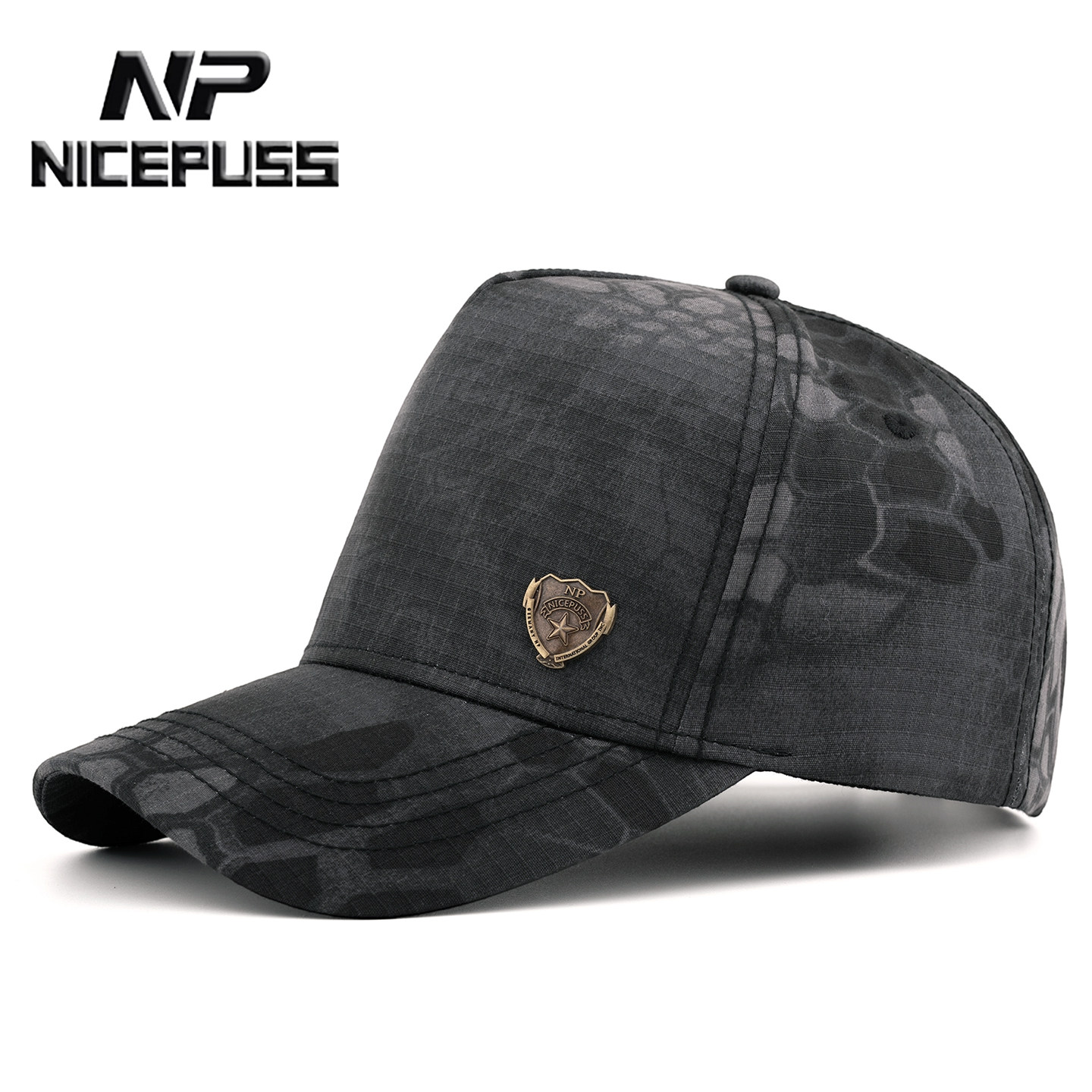 迷彩帽子男款鸭舌帽男士高端品牌高顶棒球帽女防晒遮阳帽军迷男帽