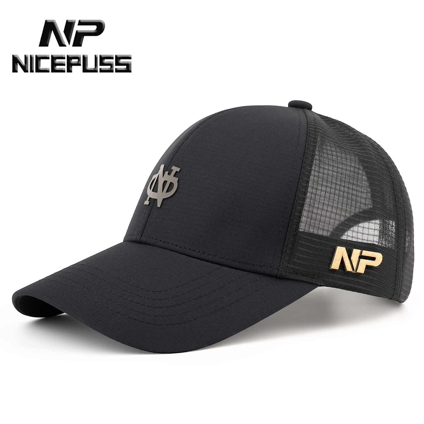 NICEPUSS防晒帽子男款春夏季户外运动遮阳鸭舌帽女透气硬顶棒球帽
