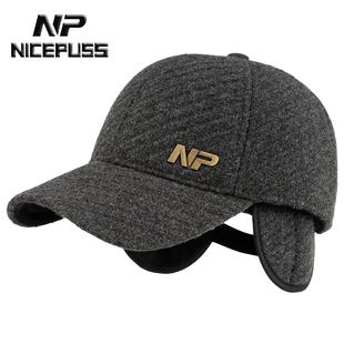 大头围帽子男款中老年爸爸冬季保暖帽加绒加厚防寒鸭舌帽高端冬帽