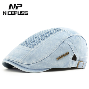 NP牛仔帽子男款春夏新款鸭舌帽男士潮牌贝雷帽女中国风水洗前进帽
