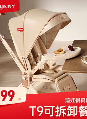 丸丫T9婴儿推车原装餐盘可拆卸香槟金千禧粉餐盘