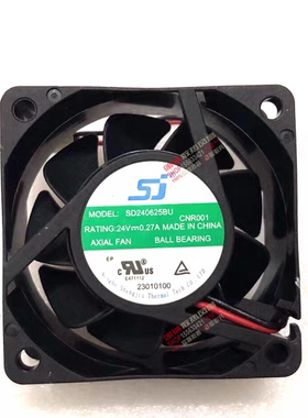 SJ SD240625BH/BU/BF 6025 24V 0.27A 2线变频器双滚珠散热风扇