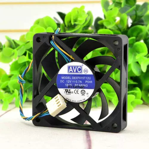 原装奇宏AVC DE07015T12U 7015 12V 0.7A 7厘米4线PWM控速CPU风扇