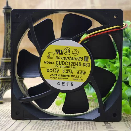 SERVO CUDC12B4S-983 12CM 12025 12V 0.37A 4.5w 三线双滚珠风扇
