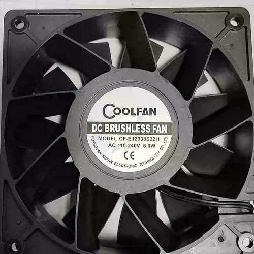COOLFAN CF-E12038S22H AC 110-240V 6.0W 12厘米EC增压散热风扇