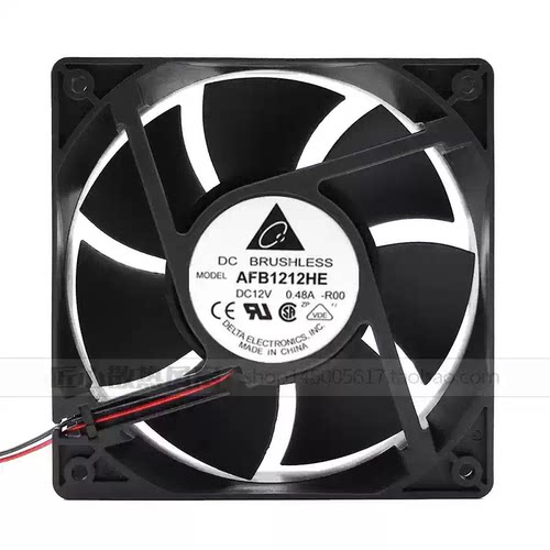 台湾 台达 12038双滚珠 12cm机箱风扇 12V 0.48A AFB1212HE-ROO