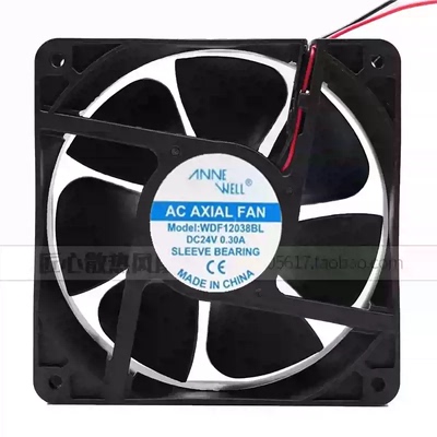 VNNE WELL MODEL WDF12038BL DC 24V 0.30A 12038金属散热风扇