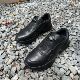 黑色旋转扣通勤鞋 户外跑步鞋 男跨境 男头层牛皮休闲鞋 运动鞋