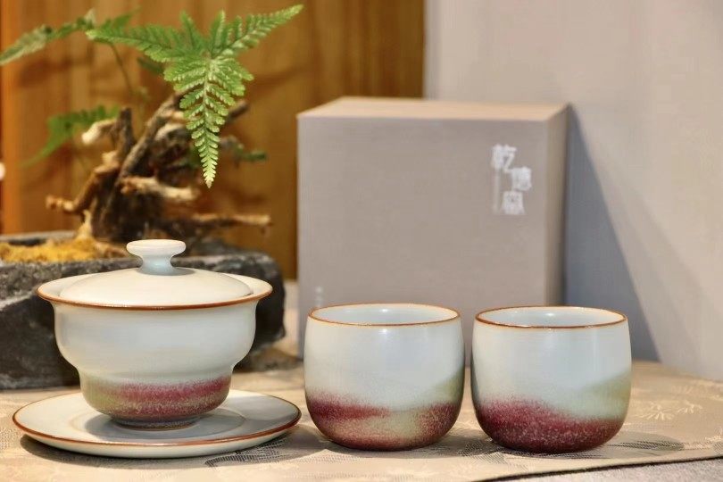 名家手做 崔小宁 窑变釉 山水效果 7百/束腰盖碗,280/杯子1只