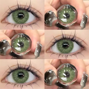 混血欧美风绿色美瞳蓝灰棕自然半年抛混血款小直径绿水鬼隐形眼镜