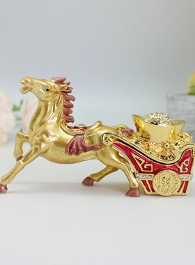 珐琅彩合金马拉宝箱摆件轻奢客厅玄关招财装饰品创意家居工艺品