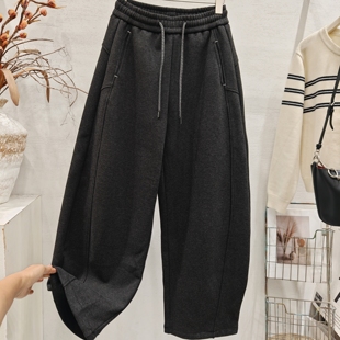 女休闲长裤 弯刀裤 潮 高级感超好看加绒加厚阔腿裤 高端欧货2025冬季