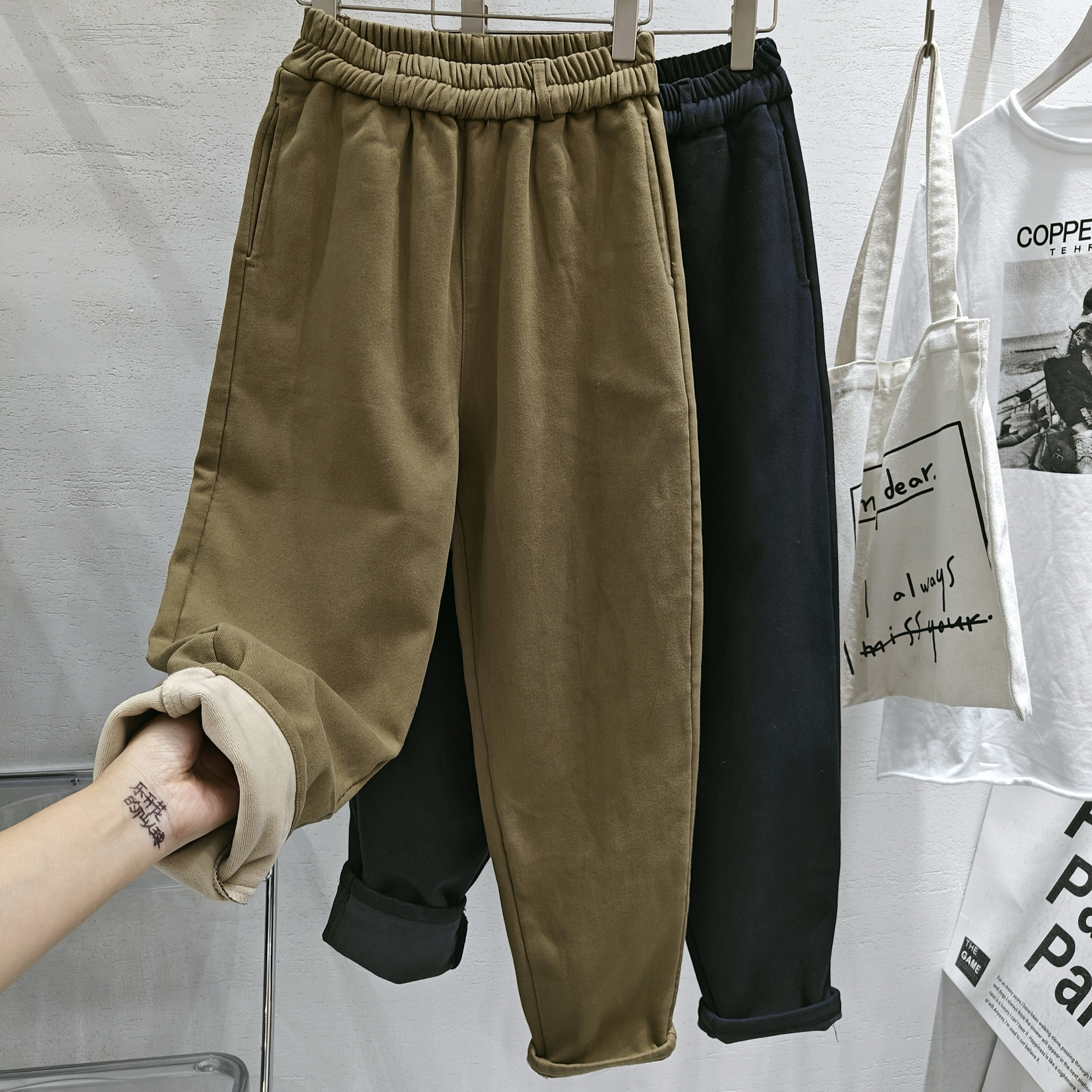 哈伦裤高腰特厚萝卜裤