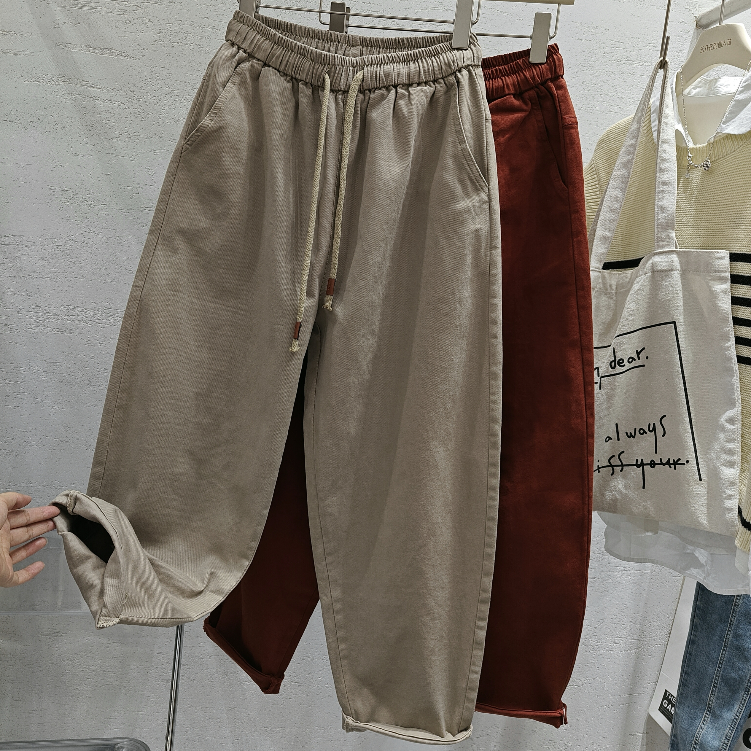 老爹裤高腰日系哈伦裤