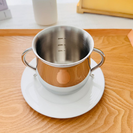 【重工好货】18/10不锈钢三层钢加厚奶杯可电磁炉加热啤酒咖啡杯
