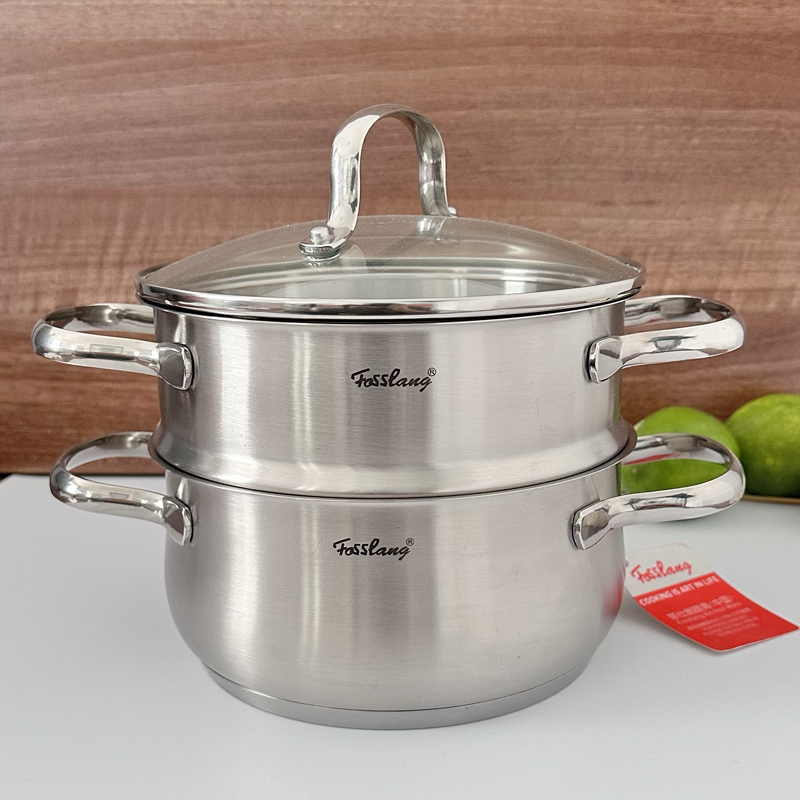 18/10菲仕朗迷你小蒸锅 家用煮粥锅 小汤锅 双层 煲汤炖锅 辅食锅