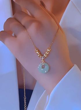 六珠珠锁骨吉祥如意平安扣项链