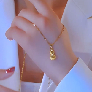 钛钢项链2025气质新款爆款小葫芦轻奢时尚小众设计首饰锁骨链
