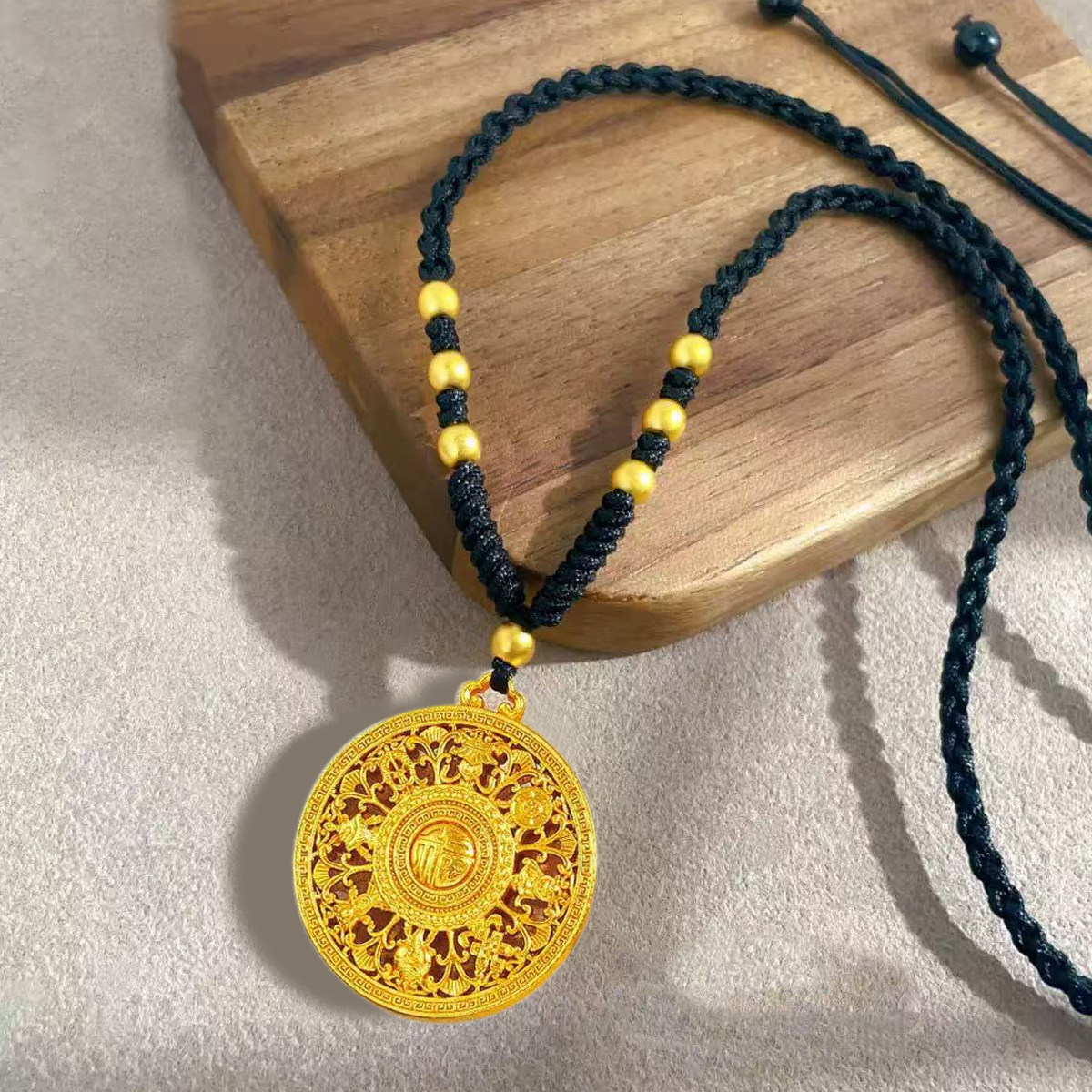 福字镂空八宝罗盘八瑞吉祥项链